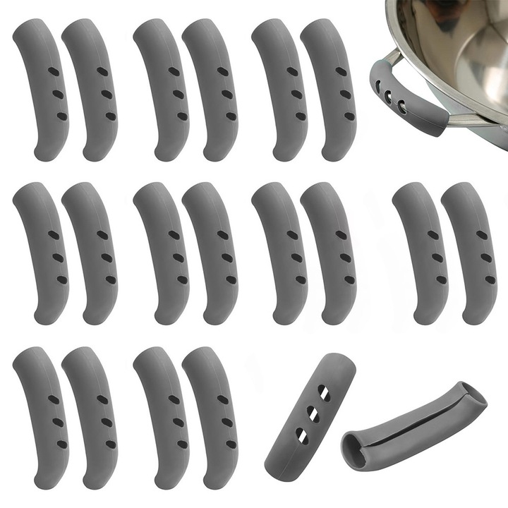 Set capace pentru manere de vase, 20 buc, 7.5x2cm, gri