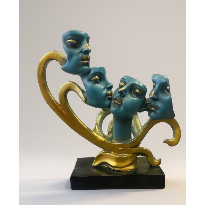 Statueta chipuri abstracte, Virelya, Mgic Time, Albastru/Auriu
