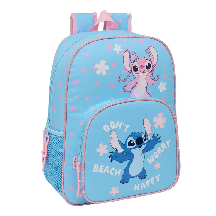 Ghiozdan Lilo & Stitch Happy Albastru celest 33 x 42 x 14 cm