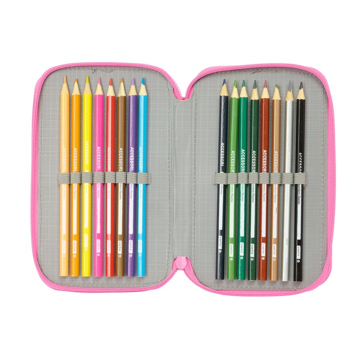 Несесер за моливи Gabby's Dollhouse Confetti Розов Тюркоаз 12,5 x 19,5 x 5,5 см 37 части