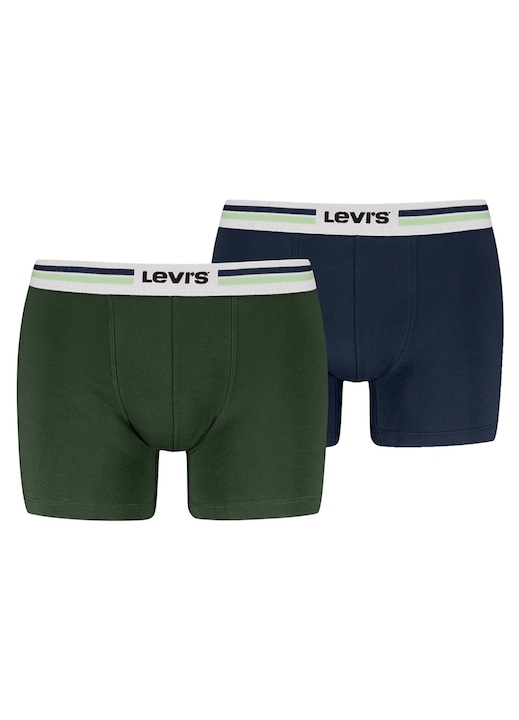 Boxeri Levi's, bumbac organic, elasticitate, verde/bleumarin, set 2 bucati