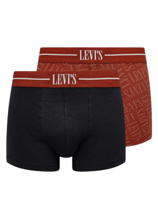 Boxeri Levi's, set 2 bucati, elasticitate, culori uni si design logo, bumbac organic