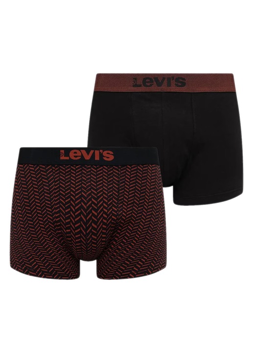 Boxeri Levi's, set de 2 bucati, elastic, negru si rosu, bumbac