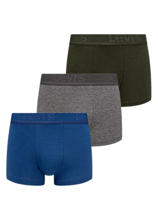 Pachet de 3 Boxeri Levi's, bumbac elastic, talie moale, multicolor