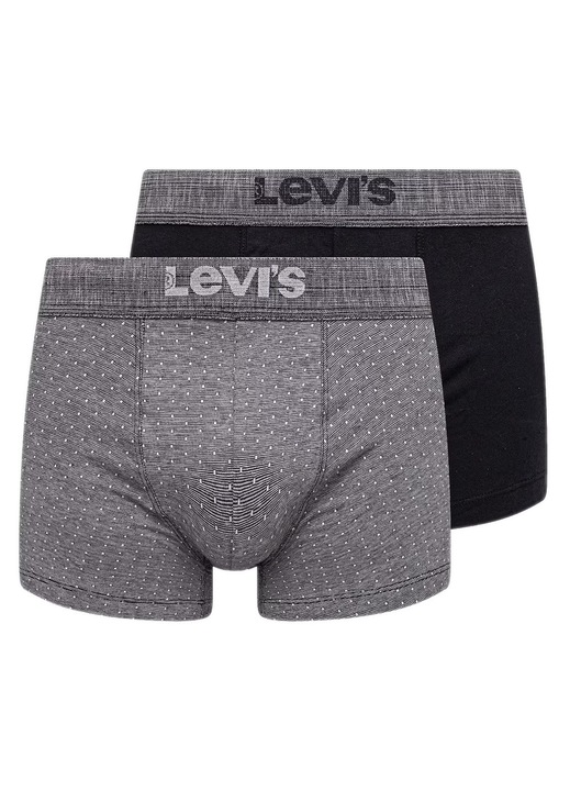 Boxeri Levi's, set 2 buc, elastic, design distinctiv, negru/gri, bumbac organic