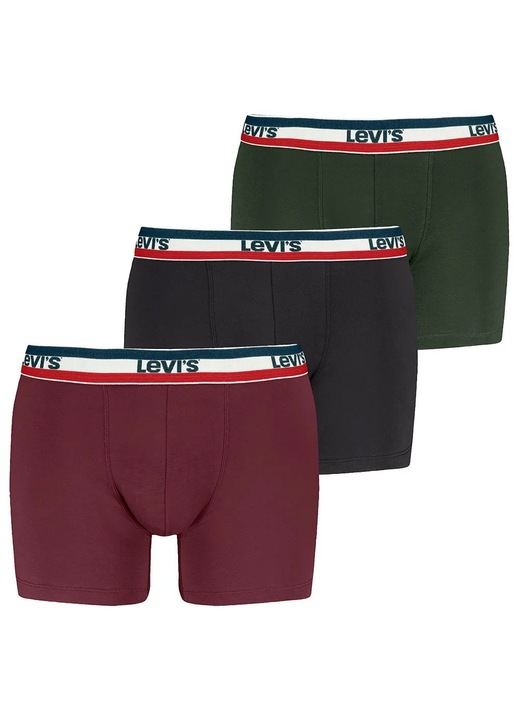 Boxeri Levi's, set de 3 bucati, bumbac organic, talie elastica, multicolor