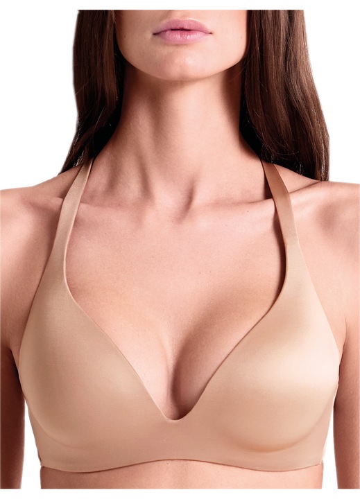 Sutien triunghi, LORMAR, Satin, Bej