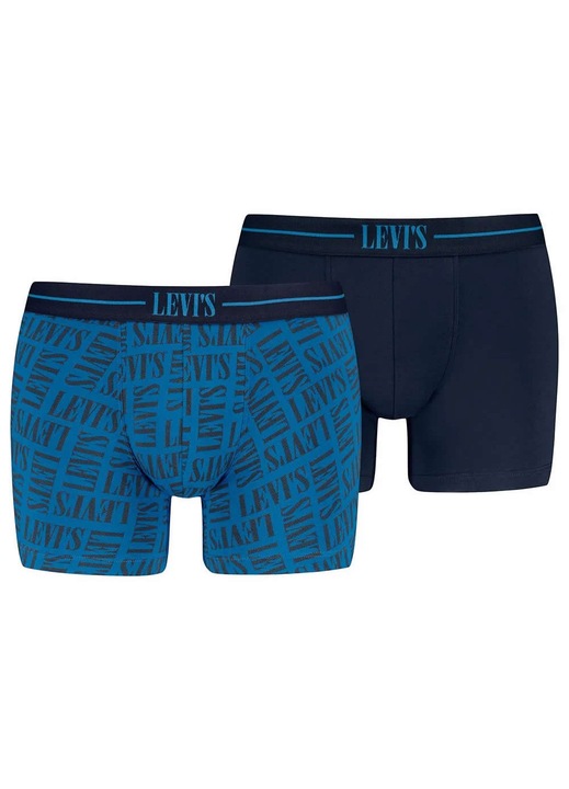 Boxeri Levi's, bumbac organic, talie elastica, albastru, set 2 bucati
