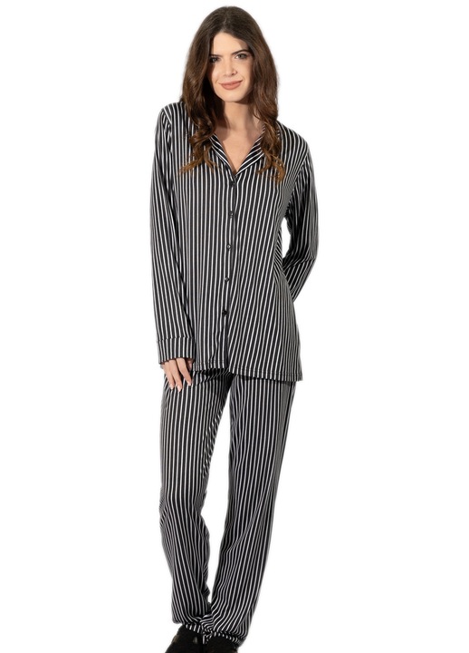 Pijamale dama HARMONY, Proaspata mamica, bumbac modal moale, negru/alb