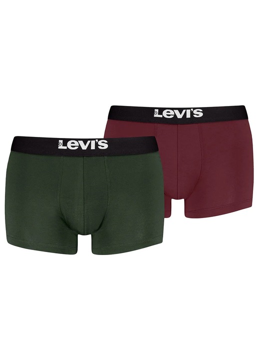 Boxeri Levi's, bumbac ecologic, talie elastica, set 2 bucati, verde/rosu