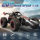 Количка с дистанционно управление RC, Drift car, 2.4GHz, 20км/ч, LED, 1:18, Червено/Черно, комплект с 4 аксесоара за пътни блокади, 2 презареждащи се батерии
