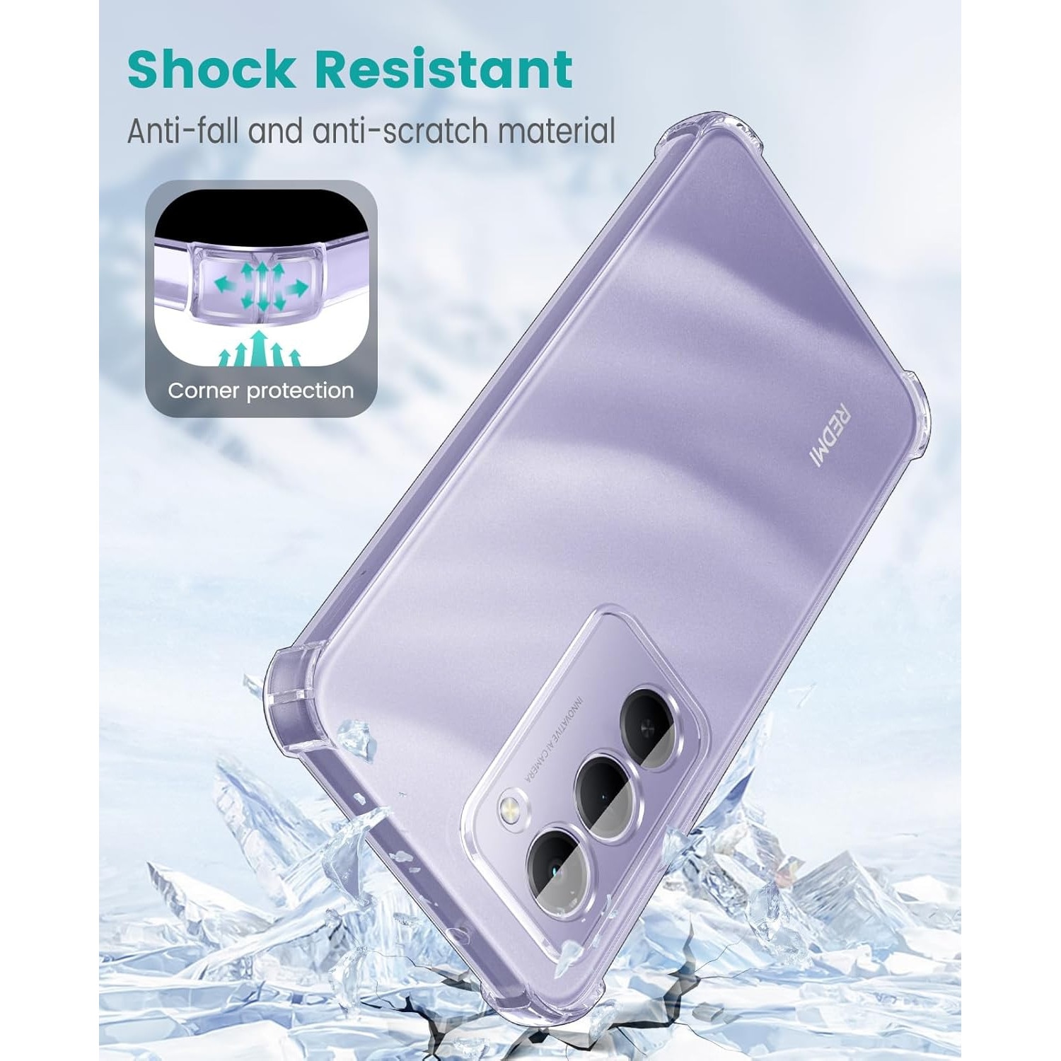 Husa pentru Xiaomi Redmi 15 5G Slim Anti-Shock 1.5mm reinforced 4 corners, transparenta