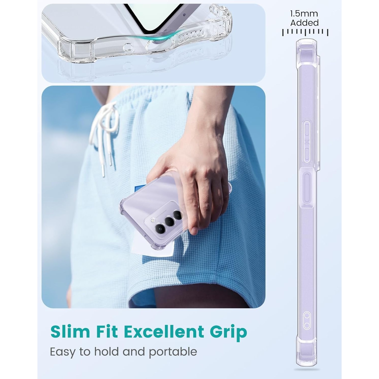 Husa pentru Xiaomi Redmi 15 5G Slim Anti-Shock 1.5mm reinforced 4 corners, transparenta