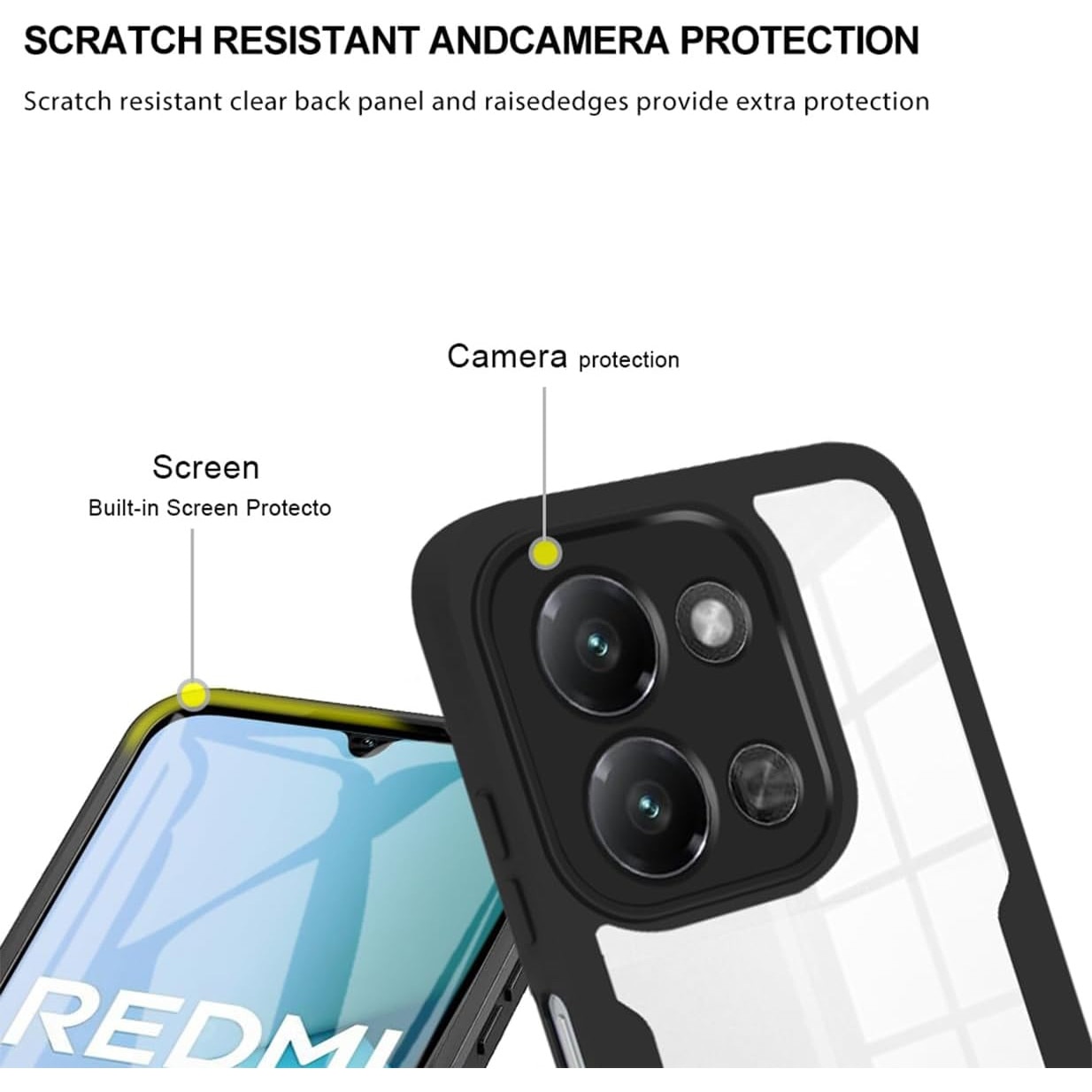 Set 360: Husa cu folie integrata pentru Xiaomi Redmi 15C 4G Protectie 360 fata / spate - mov