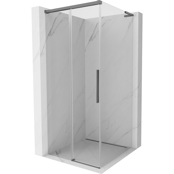 Cabina de dus Mexen Rox L, 110x110cm, transparenta, gun metal, 200cm, usi culisante