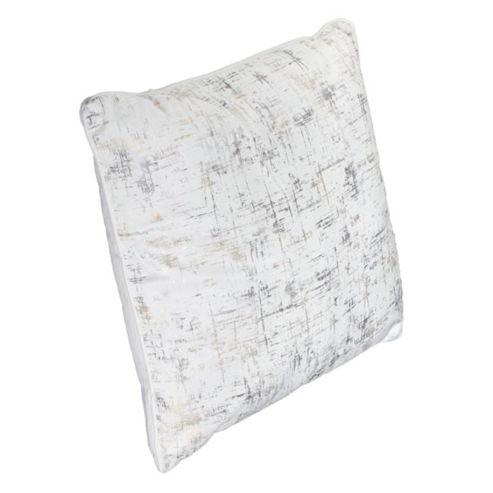 Perna decorativă catifelată 45x45 cm, culoare ecru, design modern și texturat