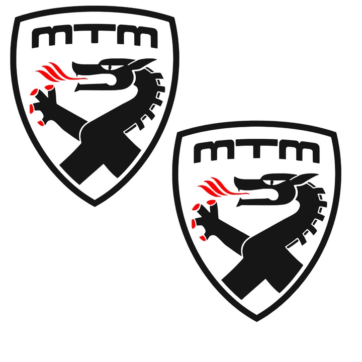 Set 2 bucati stickere auto MTM pentru Audi A3, A4, A5, A6, A7, A8, Q3, Q5, Q7, Q8, Sline, RS, negru