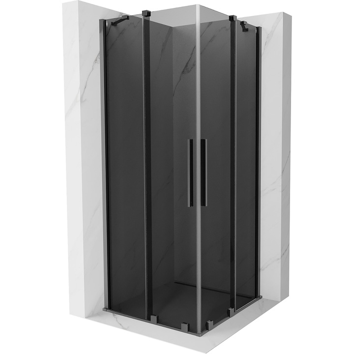 Mexen Velar Duo cabina de dus culisanta 100 x 100 cm, grafit, metal armat - 871-100-100-42-95