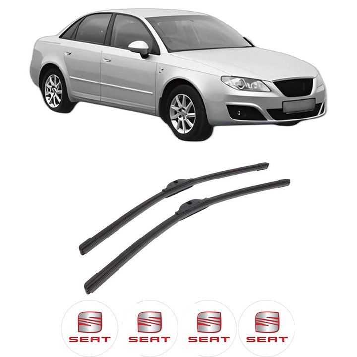 Set stergatoare auto SEAT EXEO (3R2) din 2008-2013, pentru parbriz auto, 2 bucati, Bosch Aerotwin, din cauciuc siliconat rezistent, 4 Stickere Auto SEAT
