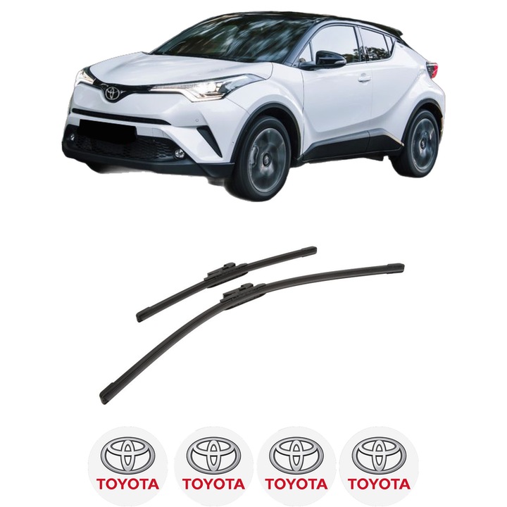 Set stergatoare auto TOYOTA C-HR (_X1_) din 2016-2019, pentru parbriz auto, 2 bucati, Bosch Aerotwin, din cauciuc siliconat rezistent, TOYOTA