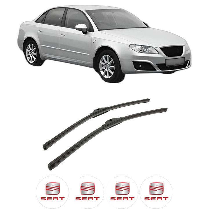 Set stergatoare auto SEAT EXEO (3R2) din 2008-2013, pentru parbriz auto, 2 bucati, Bosch Aerotwin, din cauciuc siliconat rezistent, 4 Stickere Auto SEAT