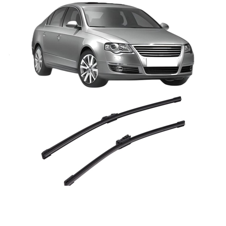 Set stergatoare auto Volkswagen PASSAT B6 (3C2) din 2005-2010, pentru parbriz auto, 2 bucati, Bosch Aerotwin, din cauciuc siliconat rezistent, Volkswagen