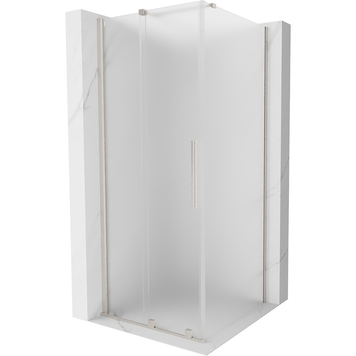 Mexen Velar cabina de dus culisabila 110 x 110 cm, gheata, nichel periat - 871-110-110-31-97