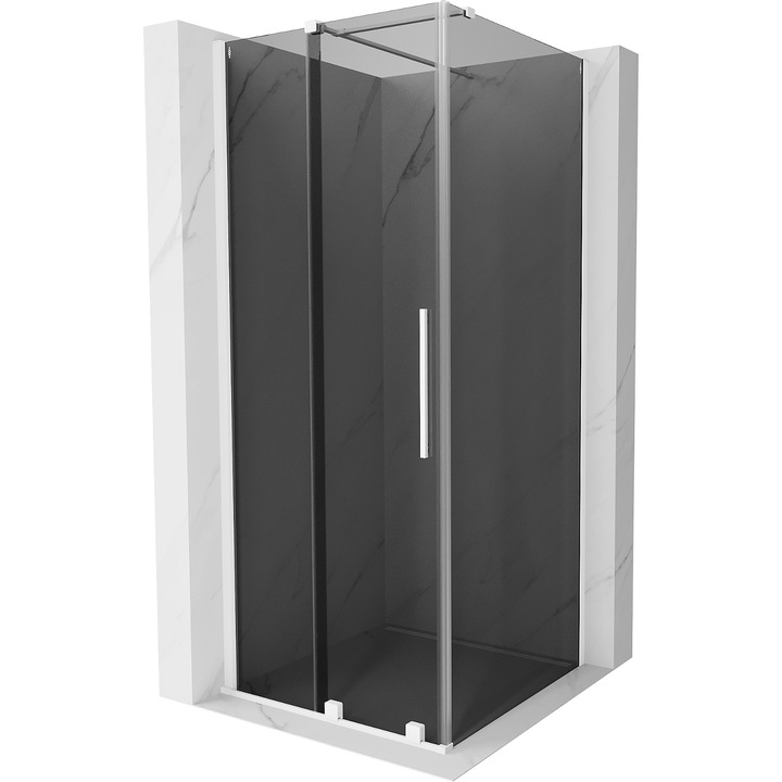 Mexen Velar cabina de dus glisanta 110 x 110 cm, grafit, alb - 871-110-110-41-20