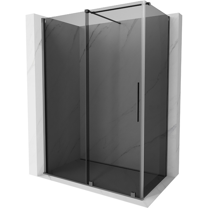 Mexen Velar cabina de dus culisanta 150 x 85 cm, grafit, metal armat - 871-150-085-41-95