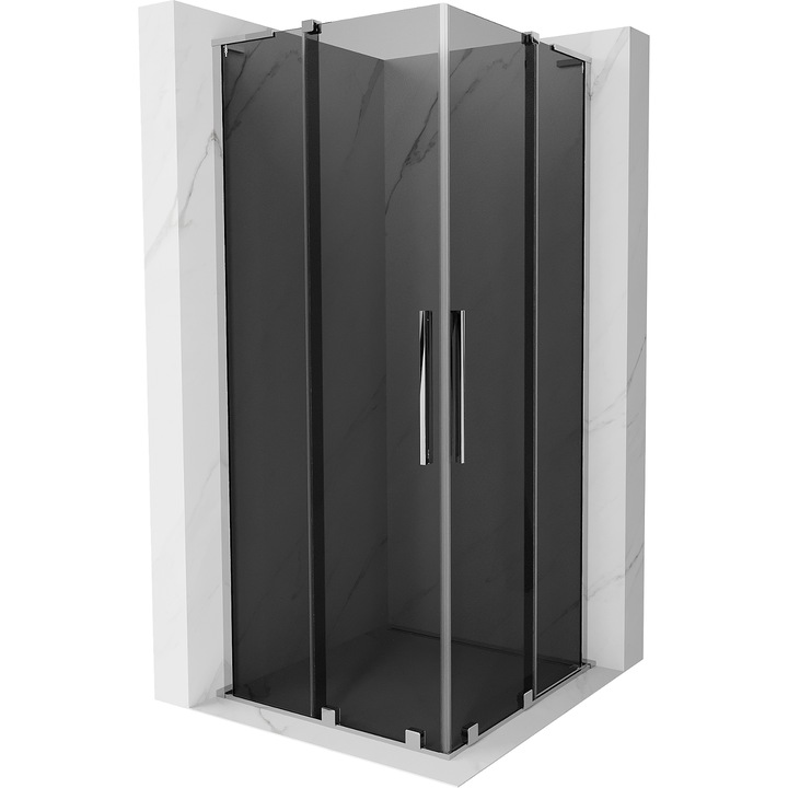 Mexen Velar L Duo cabina de dus glisanta 100 x 100 cm, grafit, crom - 871-100-100-02-43-01