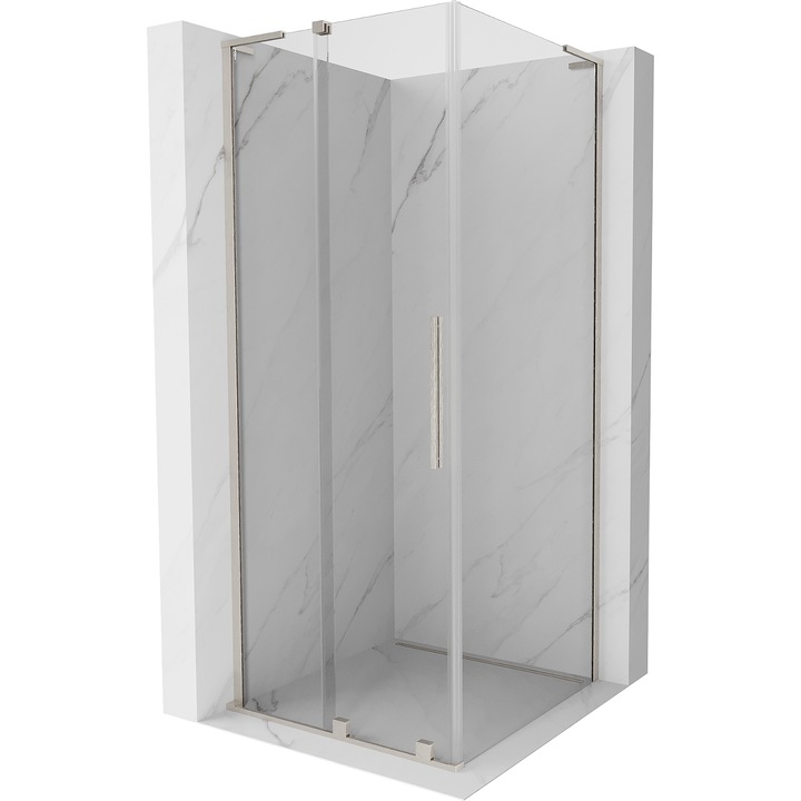 Cabina de dus glisanta Mexen Velar L 90x90cm, transparent, nichel periat, inaltime 200cm