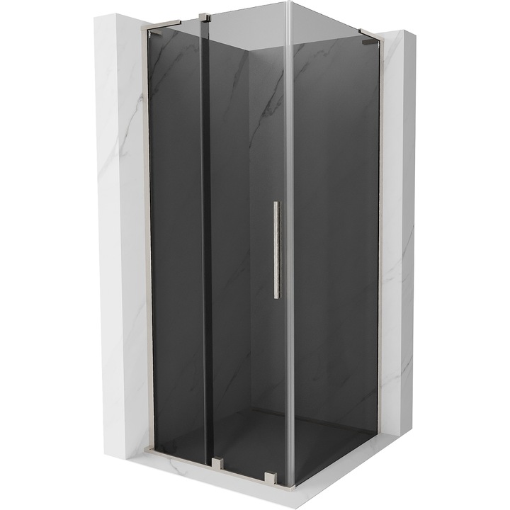 Cabina de dus glisanta, Velar, 120x120cm, grafit, nichel periat