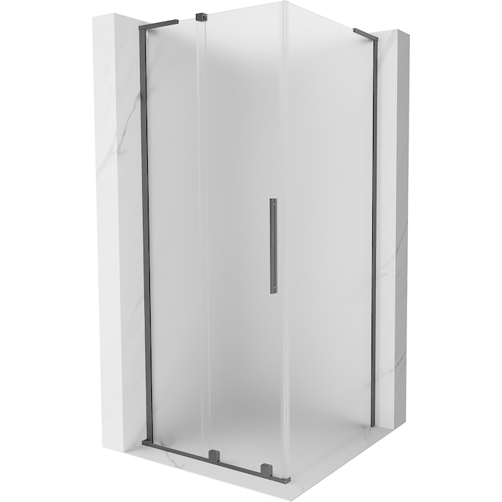 Cabina de dus glisanta, Velar, 90x90cm, gun metal, 200cm, sticla securizata
