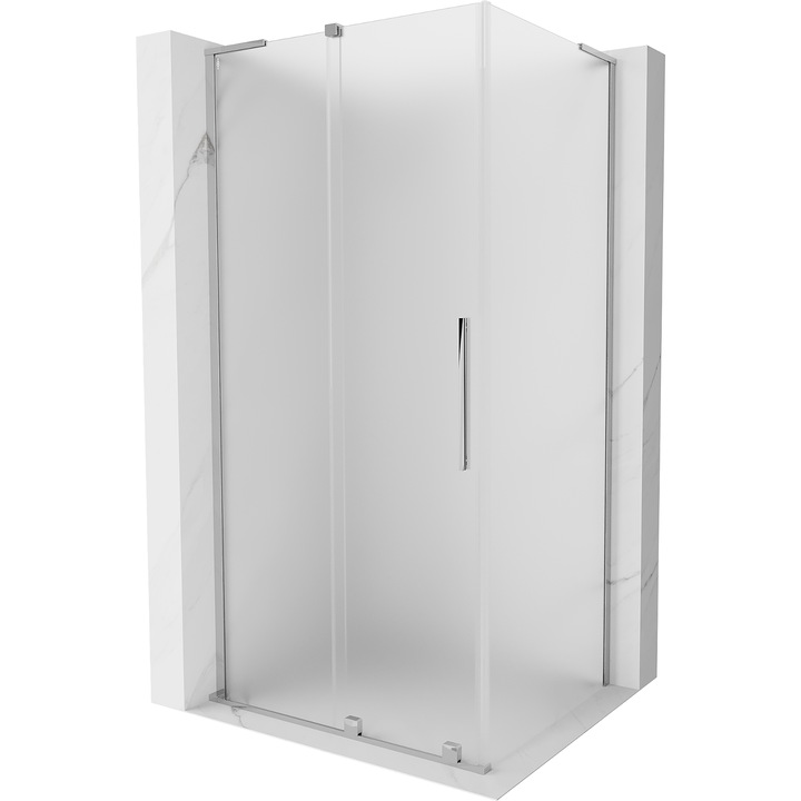 Cabina de dus Mexen Velar L, 90x85cm, inghetat, crom, 200cm, usi culisante