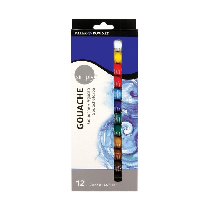 Set 2 x 12 Culori Gouache Simply Daler Rowney, 12 ml