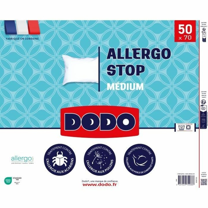 Perna DODO ALLERGO STOP Alb 50 x 70 cm