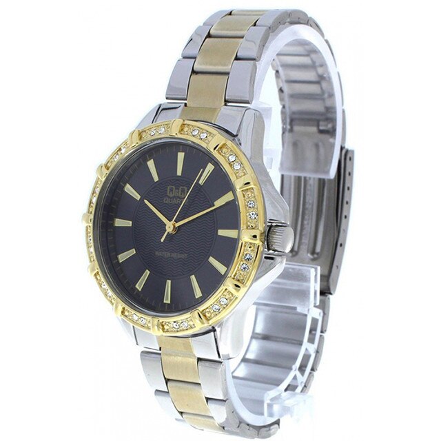 Ceas dama Q&Q, q951j402y, auriu argintiu, rezistent la apa