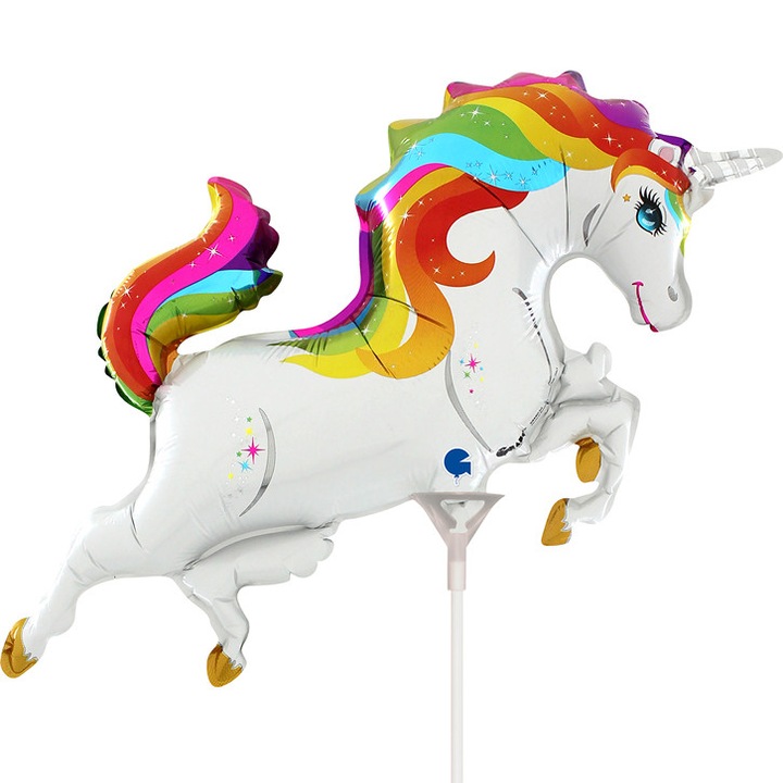 Balon folie mini figurina Rainbow-Unicorn