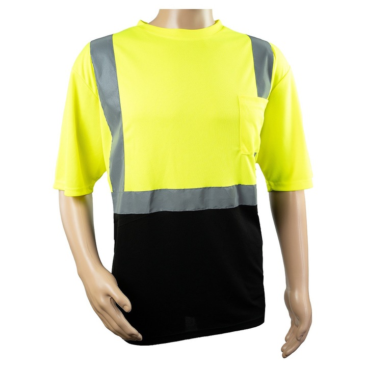 Светлоотразителна тениска, PGT, METIS LB-TS09, жълто-черна, S