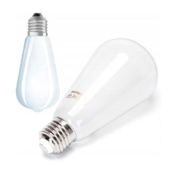 LED крушка с винтидж ретро нажежаема жичка Edison ST64 4000K E27 5W Млечна