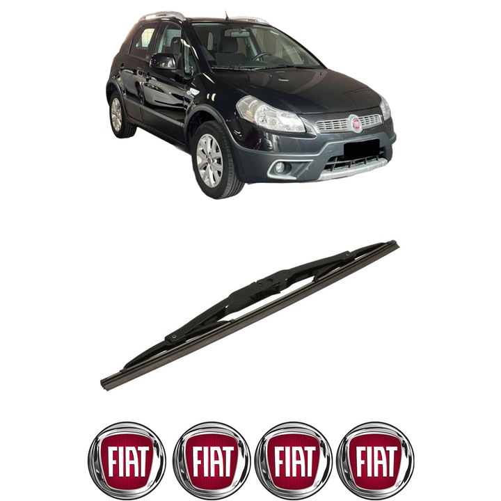 Stergator lamela spate FIAT SEDICI (189_) din 2006-2014, Bosch Twin, din cauciuc siliconat rezistent, 4 Stickere Auto FIAT