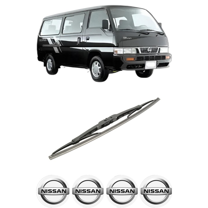 Stergator lamela spate NISSAN URVAN Bus (E24) din 1989-1996, Bosch Twin, din cauciuc siliconat rezistent, 4 Stickere Auto NISSAN