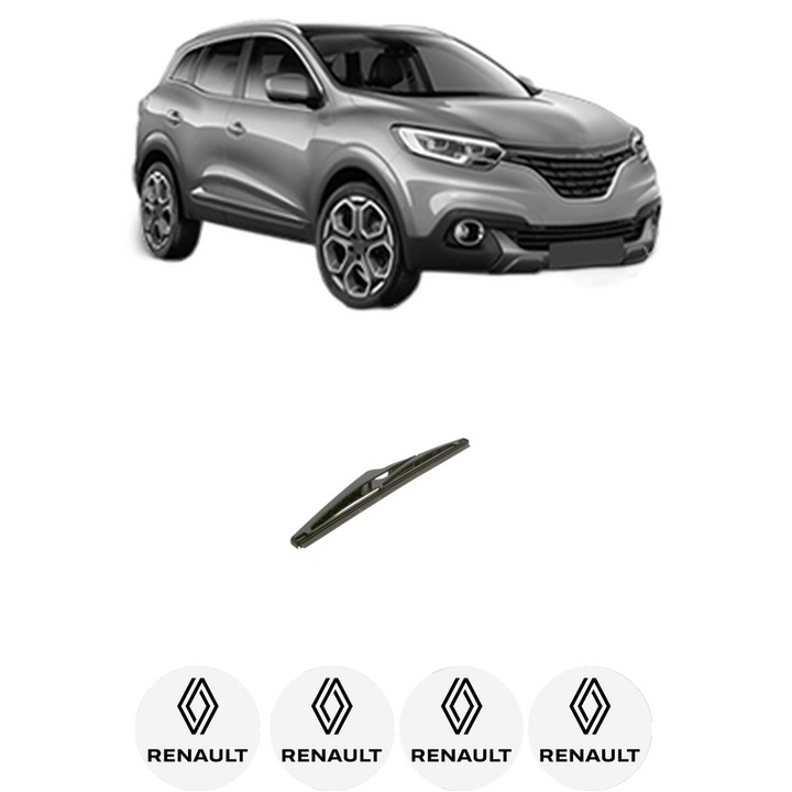 Stergator lamela spate RENAULT KADJAR (HA_, HL_) din 2015-2021, Bosch Twin, din cauciuc siliconat rezistent, 4 Stickere Auto RENAULT