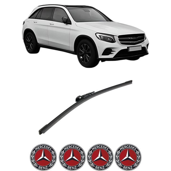 Stergator lamela spate MERCEDES-BENZ GLC (X253) din 2015-2022, Bosch Aerotwin, din cauciuc siliconat rezistent, 4 Stickere Auto MERCEDES-BENZ