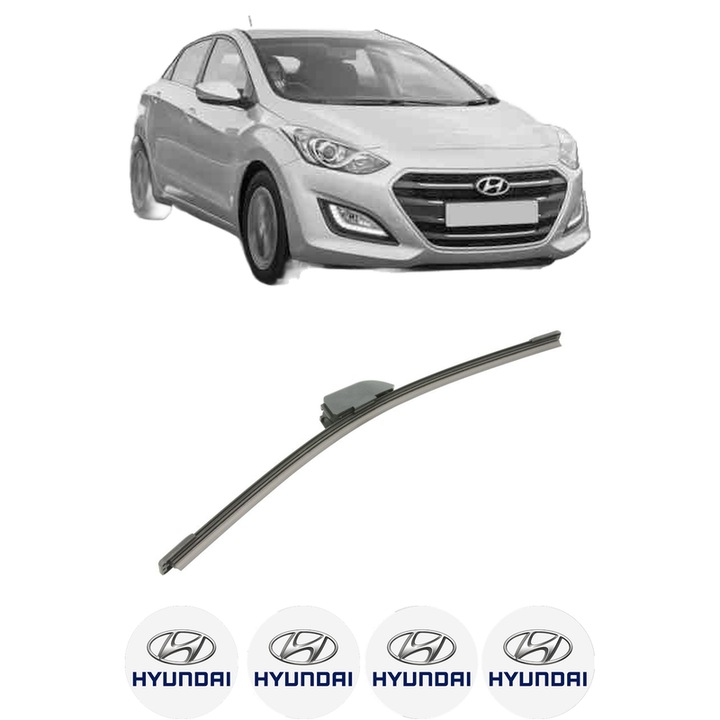 Stergator lamela spate HYUNDAI i30 Hatchback Van (GDE) din 2015-2017, Bosch Aerotwin, din cauciuc siliconat rezistent, 4 Stickere Auto HYUNDAI