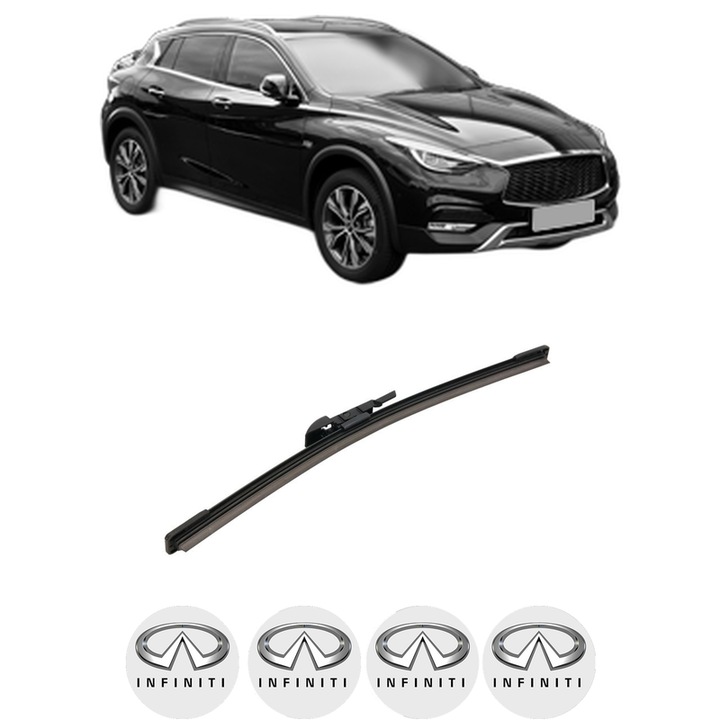 Stergator lamela spate INFINITI QX30 din 2016, Bosch Aerotwin, din cauciuc siliconat rezistent, 4 Stickere Auto INFINITI