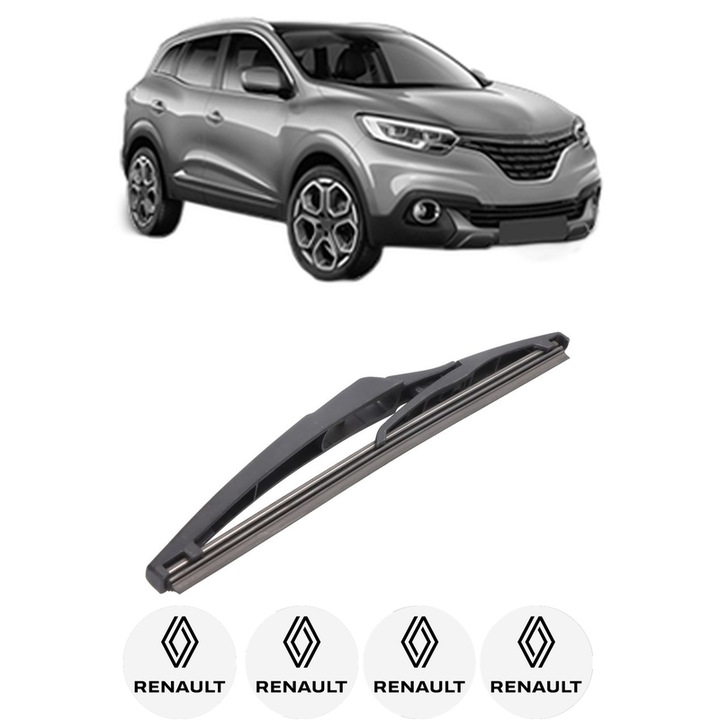 Stergator lamela spate RENAULT KADJAR (HA_, HL_) din 2015-2021, Bosch Twin, din cauciuc siliconat rezistent, 4 Stickere Auto RENAULT