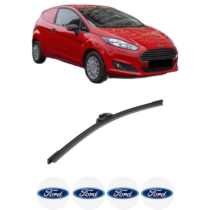 Stergator lamela spate FORD FIESTA VII Van din 2018-2020, Bosch Aerotwin, din cauciuc siliconat rezistent, 4 Stickere Auto FORD
