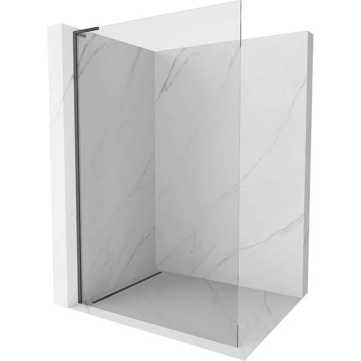 Mexen Kioto L walk-in zuhanyfal 60 x 200 cm, átlátszó, szürke rács - 800-060-103-66-00
