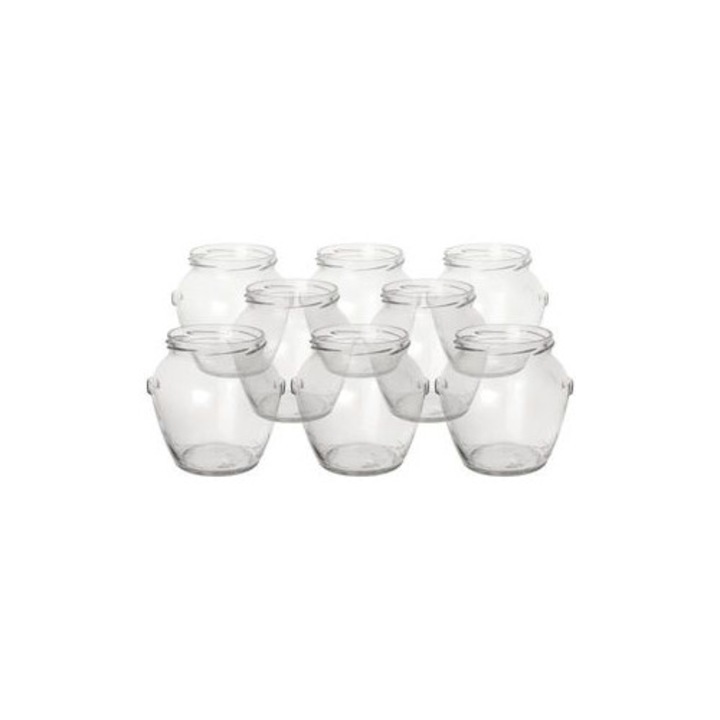 Set 12 Borcane 580ml Cu Capac Metalic Multicolor, Sticlă Transparentă, Rezistente